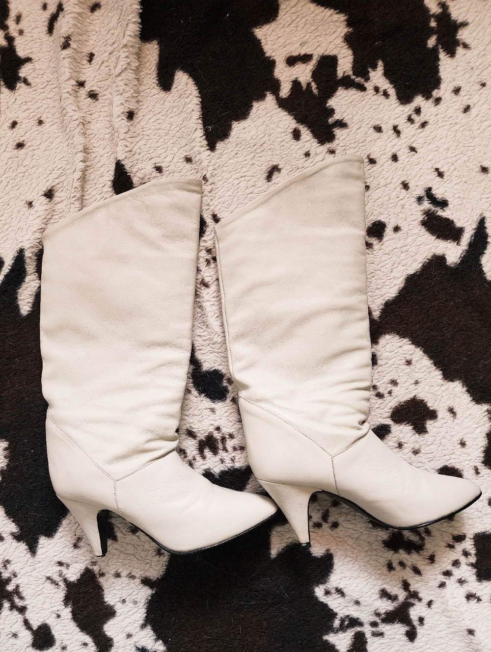WOMEN'S 80'S MID CALF BOOTIES - WHITE SNOW